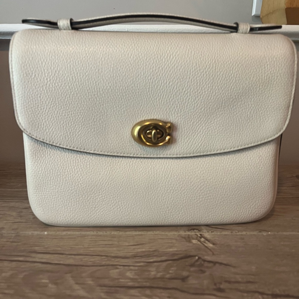 Coach White Crossbody Bag with Gold Hardware